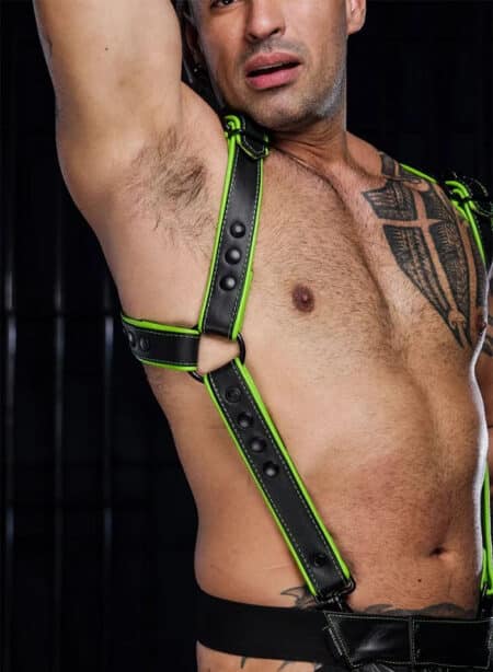Mr. S Leather Hardline Hunter Harness Lime