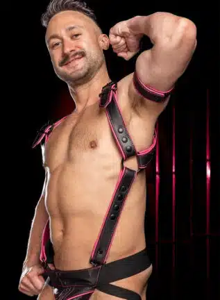 Mr. S Leather Hardline Hunter Harness Pink