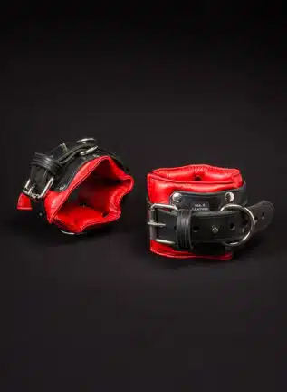 Mr. S Leather Padded Ankle Restraints Red