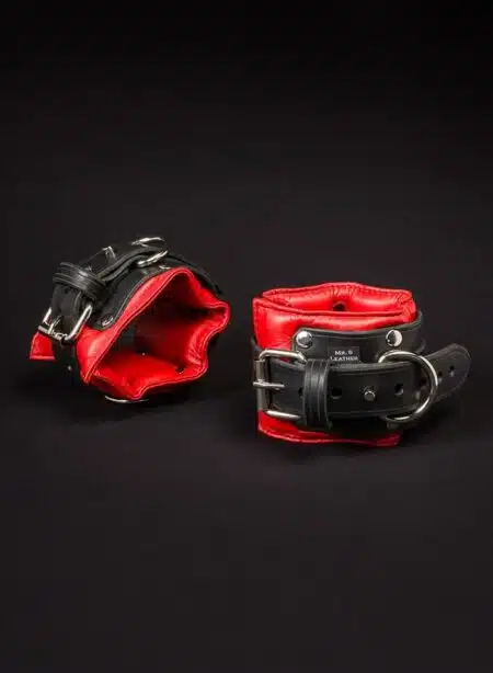 Mr. S Leather Padded Ankle Restraints Red