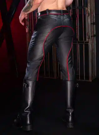 Mr. S Leather Piped Uniform Pant Red