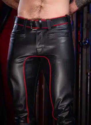 Mr. S Leather Piped Uniform Pant Red