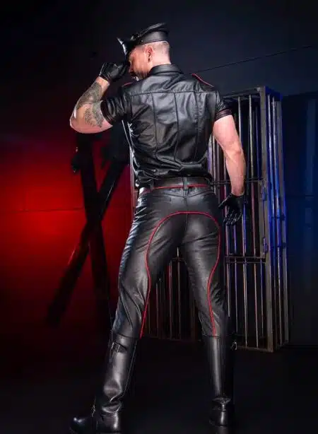 Mr. S Leather Piped Uniform Pant Red
