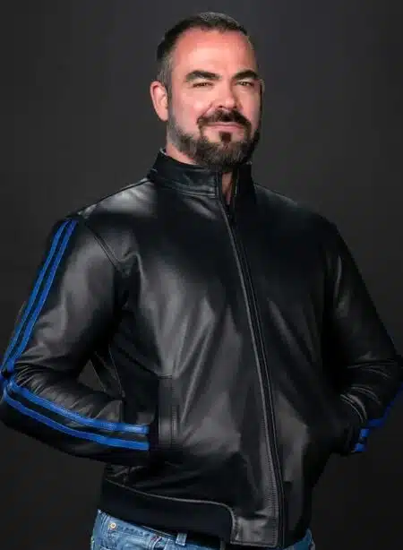 Mr. S Leather Sport Jacket Blue
