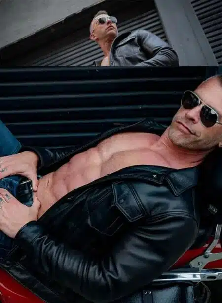 Mr. S Leather Trucker Jacket