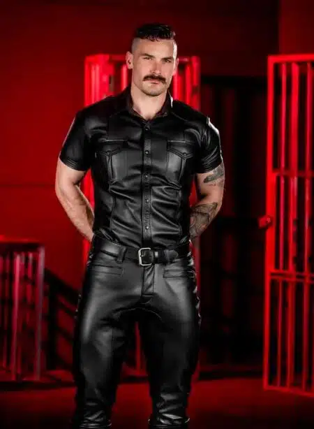 Mr. S Leather Uniform Pant Black