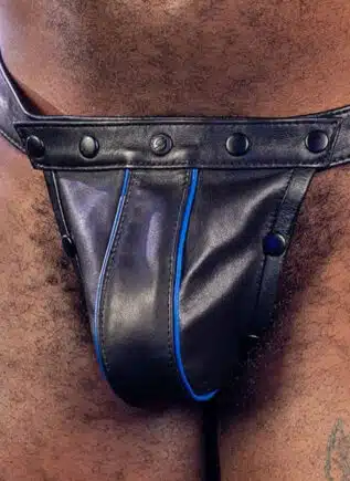 Mr. S Piped Leather Pouch for Hidden Ring Jock