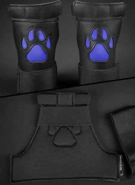 Mr. S Leather Open Paw Puppy Glove Royal blue