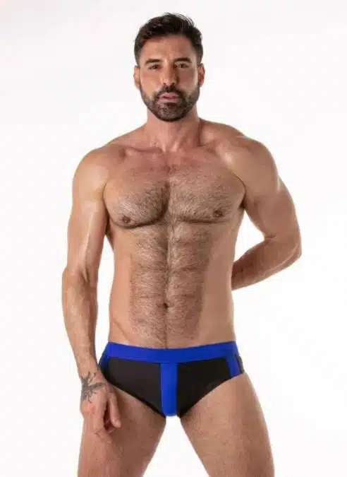 Leather X Locker Gear Soaker Swim Brief. - Blue