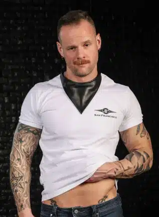 Mr. S Leather Lambskin Neck Hanky Black