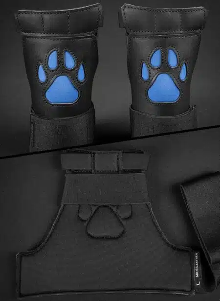 Mr. S Leather Open Paw Puppy Glove Cobalt blue
