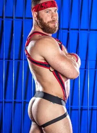 Mr. S Neo Carbon Black Jockstrap Red