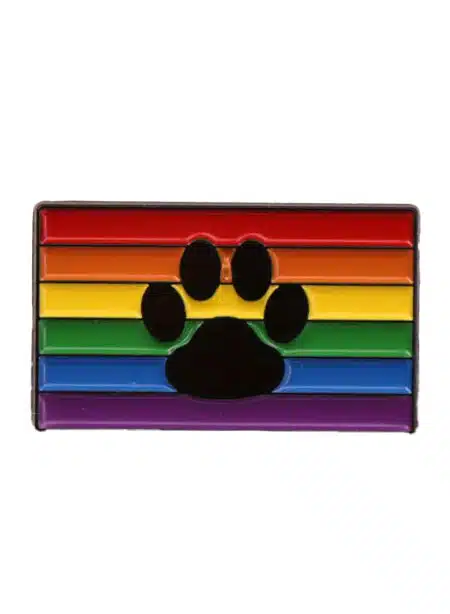 Pride Pin: Pup Paw on Rainbow Flag