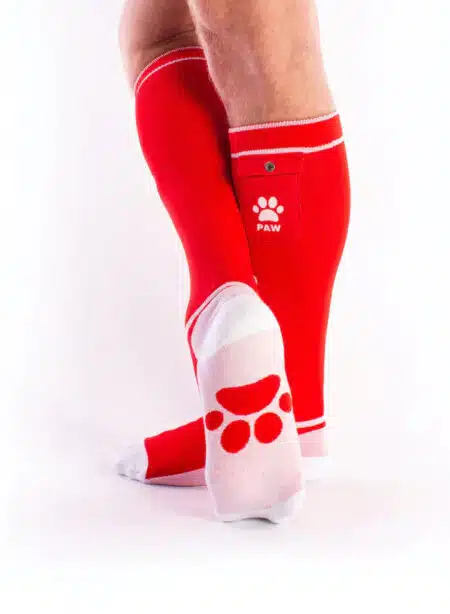 Brutus Puppy Paw Socks with Pocket Red