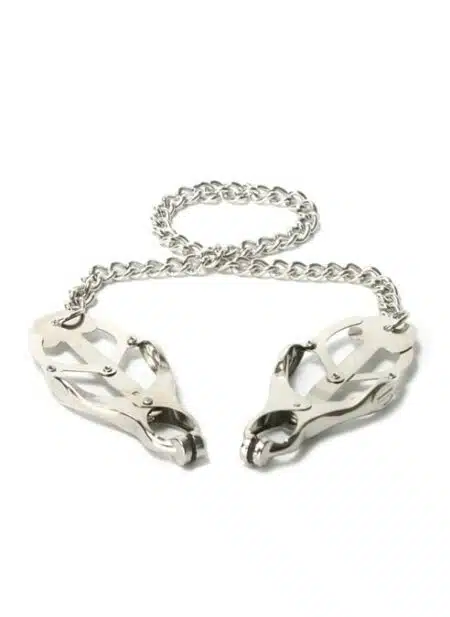 Chrome Sterling Monarch Nipple Clamps with Chain