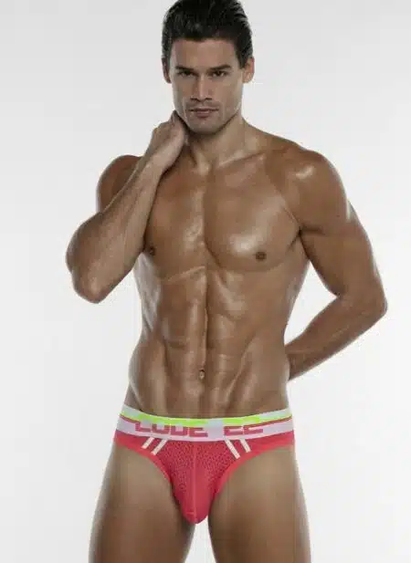 CODE 22 Neon Mesh Bottomless Brief Pink