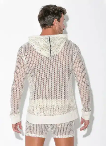CODE 22 Openwork Jacquard Hoody Off-White