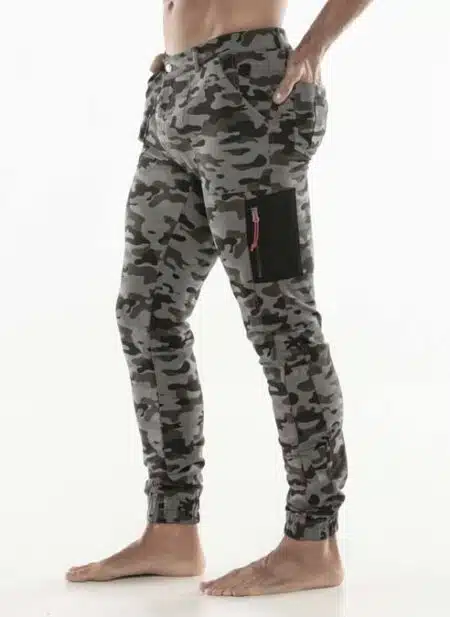 CODE 22 Stretch Cargo Pants Grey Camo