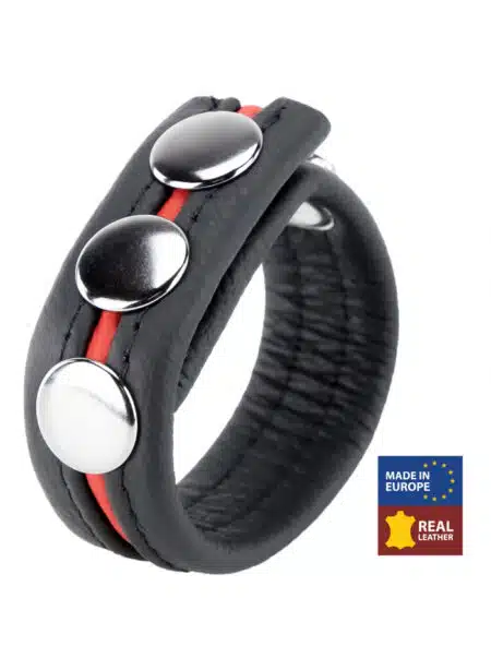 Leather Cockring with four snaps - 6 Colors