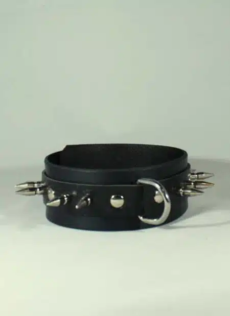 Leather Collar with Spikes