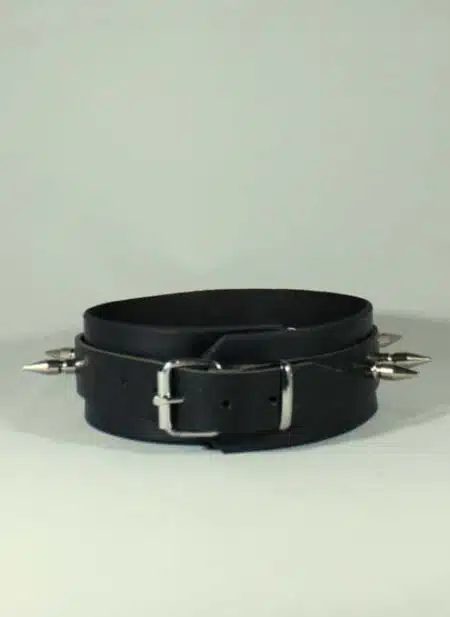 Leather Collar with Spikes