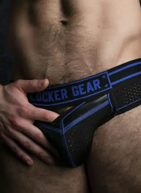 Locker Gear Briefjock with Front Opening Blue