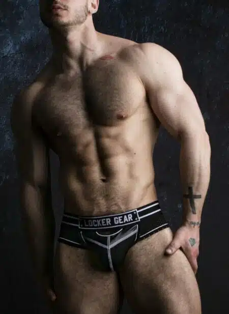 Locker Gear Briefjock with Front Opening White
