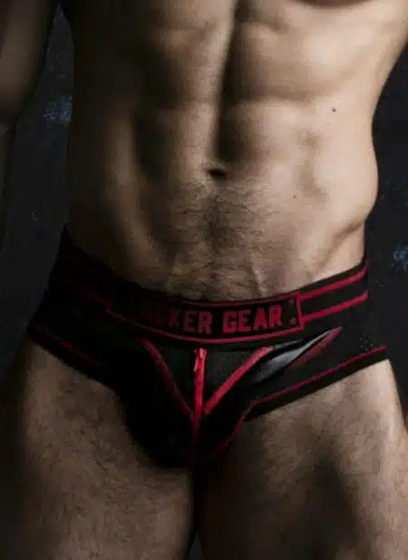 Locker Gear Briefjock with Zipper Red