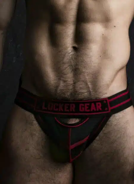 Locker Gear Jockstrap Front with Opening Red