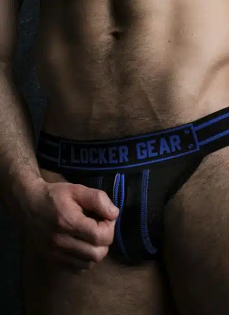 Locker Gear Jockstrap with Zipper Blue