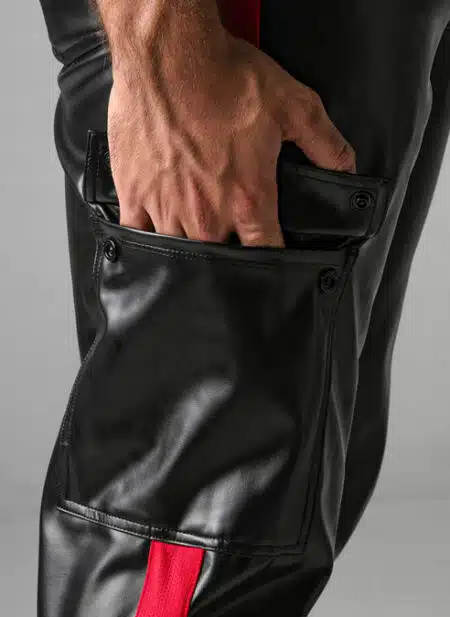 Locker Gear Leatherette Cargo Pants Red