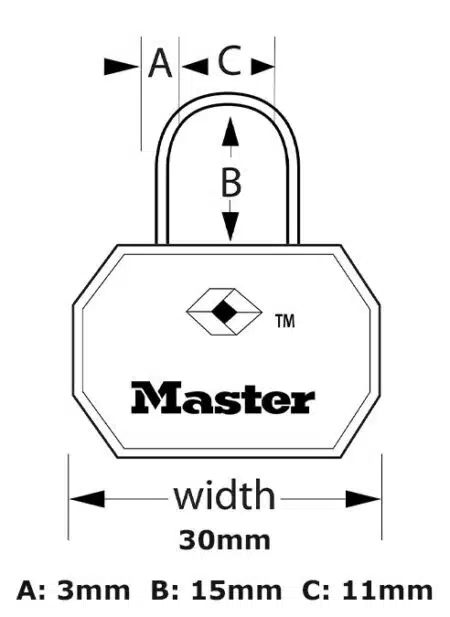 MasterLock 30 mm Aluminium TSA-Accepted Padlock Black 2-pack