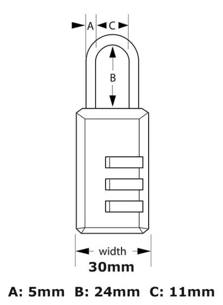 MasterLock 30 mm Combination Padlock Black