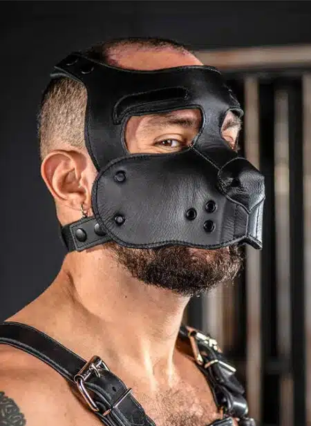 Mr. S Leather Bone Hound Puppy Muzzle Black
