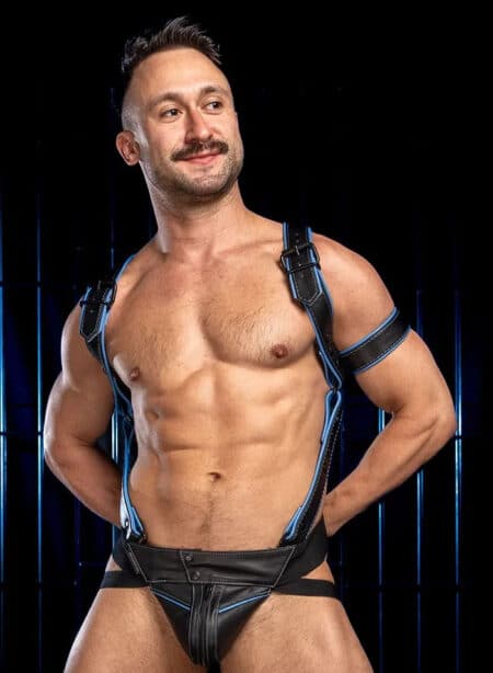 Mr. S Leather Hardline Hunter Harness Light blue