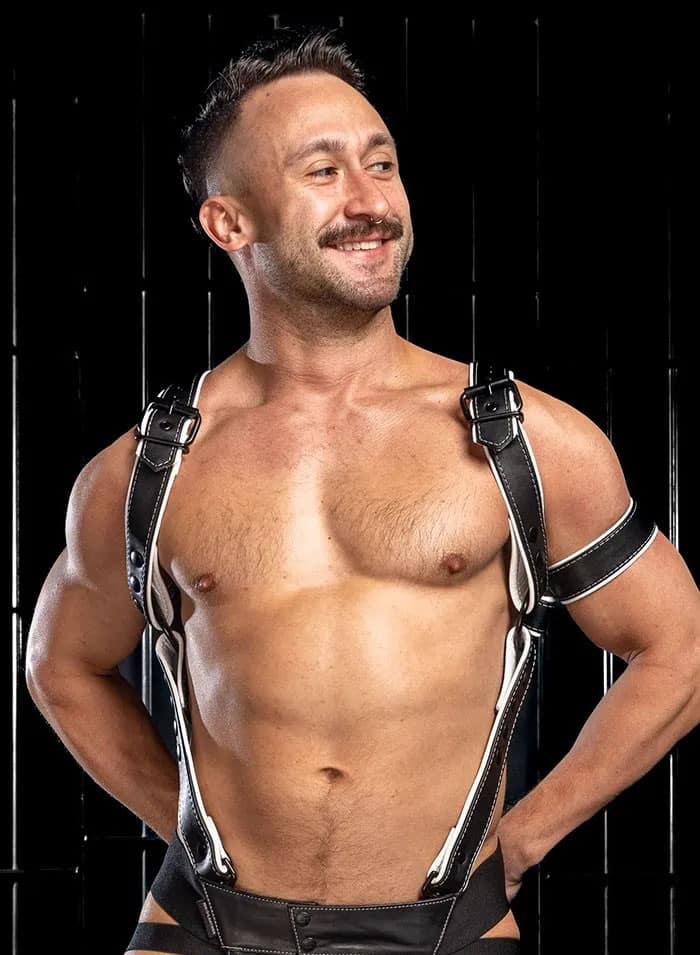 Mr. S Leather Hardline Hunter Harness White