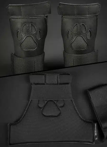Mr. S Leather Open Paw Puppy Glove Black