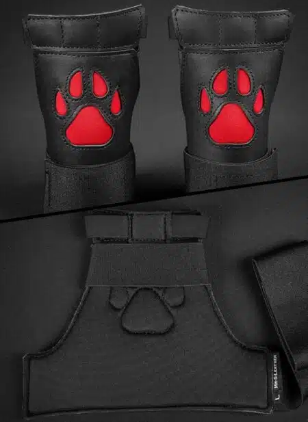 Mr. S Leather Open Paw Puppy Glove Red