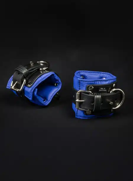 Mr. S Leather Padded Wrist Restraints Blue