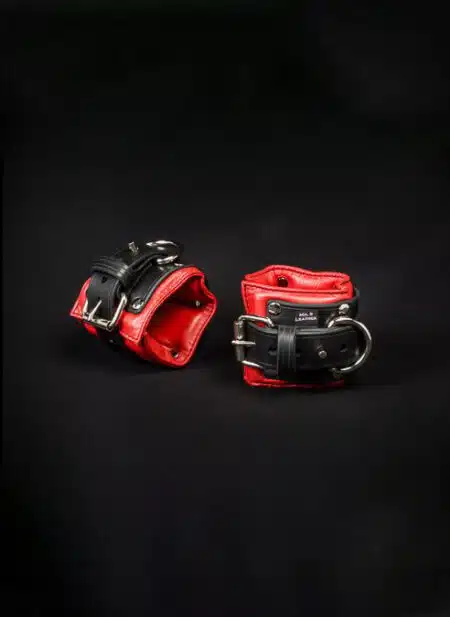 Mr. S Leather Padded Wrist Restraints Red
