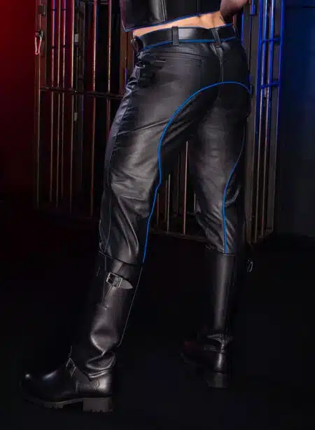 Mr. S Leather Piped Uniform Pant Blue