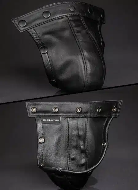 Mr. S Leather Pouch All Black for Hidden Ring Jock