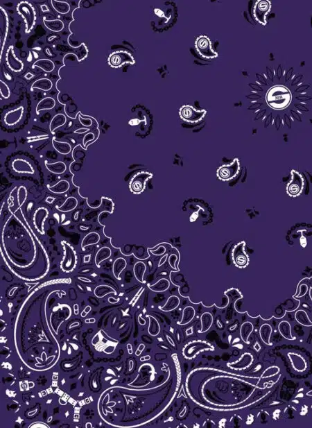 Mr. S Neck Hanky with Zipper Pocket Purple