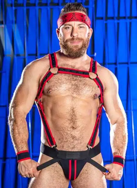 Mr. S Neo Carbon Black Jockstrap Red
