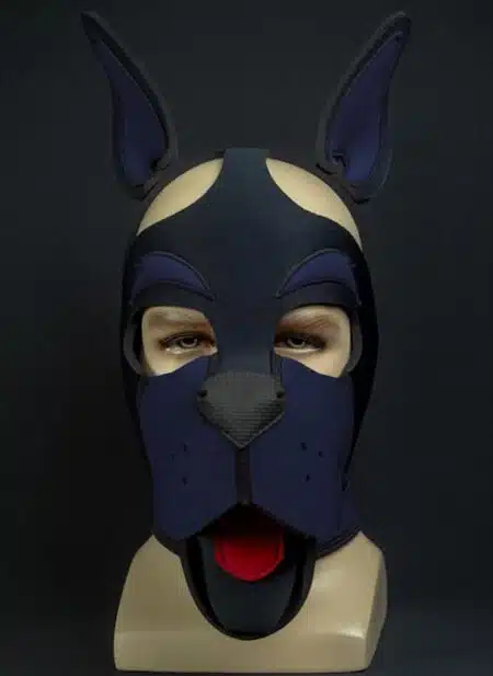Mr. S Neoprene WOOF! Head Harness Navy