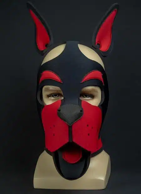 Mr. S Neoprene WOOF! Head Harness Red