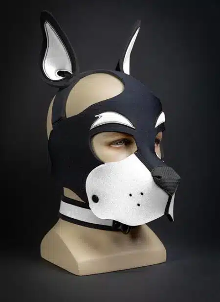 Mr. S Neoprene WOOF! Head Harness White
