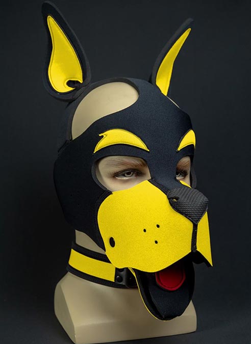 Mr. S Neoprene WOOF! Head Harness Yellow
