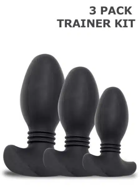 Titus Silicone Ribbed Butt Plug 3 Pack