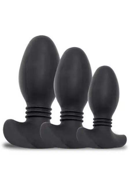 Titus Silicone Ribbed Butt Plug 3 Pack